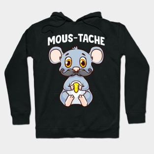 Cute & Funny Mous-Tache Mouse Pun Mustachioed Hoodie